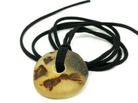 Real Baltic Amber Tear Drop Faceted Bead Stone Genuine Pendant on cord 3966