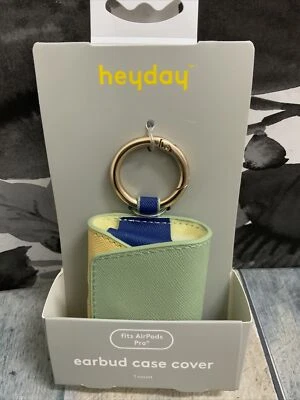 🥭 Heyday Apple AirPods Pro Leather Case with Clip Green/Yellow/Blue🆕 - Image 1 of 2