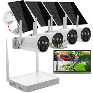 VisorTech 2K-Festplatten-Überwachungsrekorder + 4 Solar-Akku-Kameras, HDMI, App - Bild 1 von 12