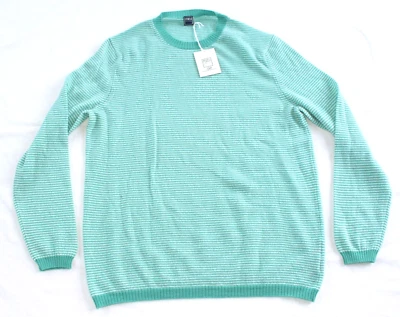 Nuevo Suéter FEDELI Rayas Cuello Redondo 100% CACHEMIRA Para Hombre EU 56 XXL 2XL Verde $650 Foto 1 de 4