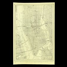 1917 Vintage NEW YORK City Map Antique Manhattan Street Map Wall Art Decor