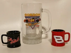 NASCAR Set - Jeff Gordon Glass Stein - Dale Earnhardt Sr. & Jr. Mini Becher - Bild 1 von 9