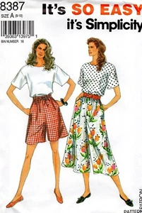 Falda dividida 1993 dos longitudes patrón de costura superior talla 8-18 Simplicity 8387 fuera de stock - Imagen 1 de 3