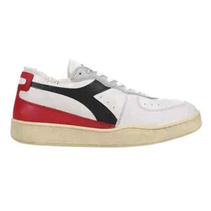 Diadora Mi Basket Row Cut Lace Up Sneakers | 10.5M | White, Garnet, Black $160 - Picture 1 of 7