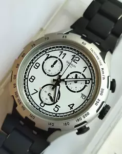 SWATCH+IRONY XLITE CHRONO+YYS4020AG BLACK ATTACK+NEW/NEW - Picture 1 of 4