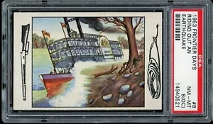 1953 Bowman Frontier Days #8 Riding Out An Earthquake PSA 8 (OC) - Picture 1 of 2