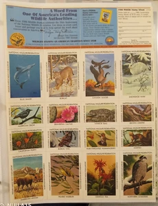 Briefmarkenbogen National Wildlife Conservation 1986 36 Tiermarken postfrisch - Bild 1 von 2
