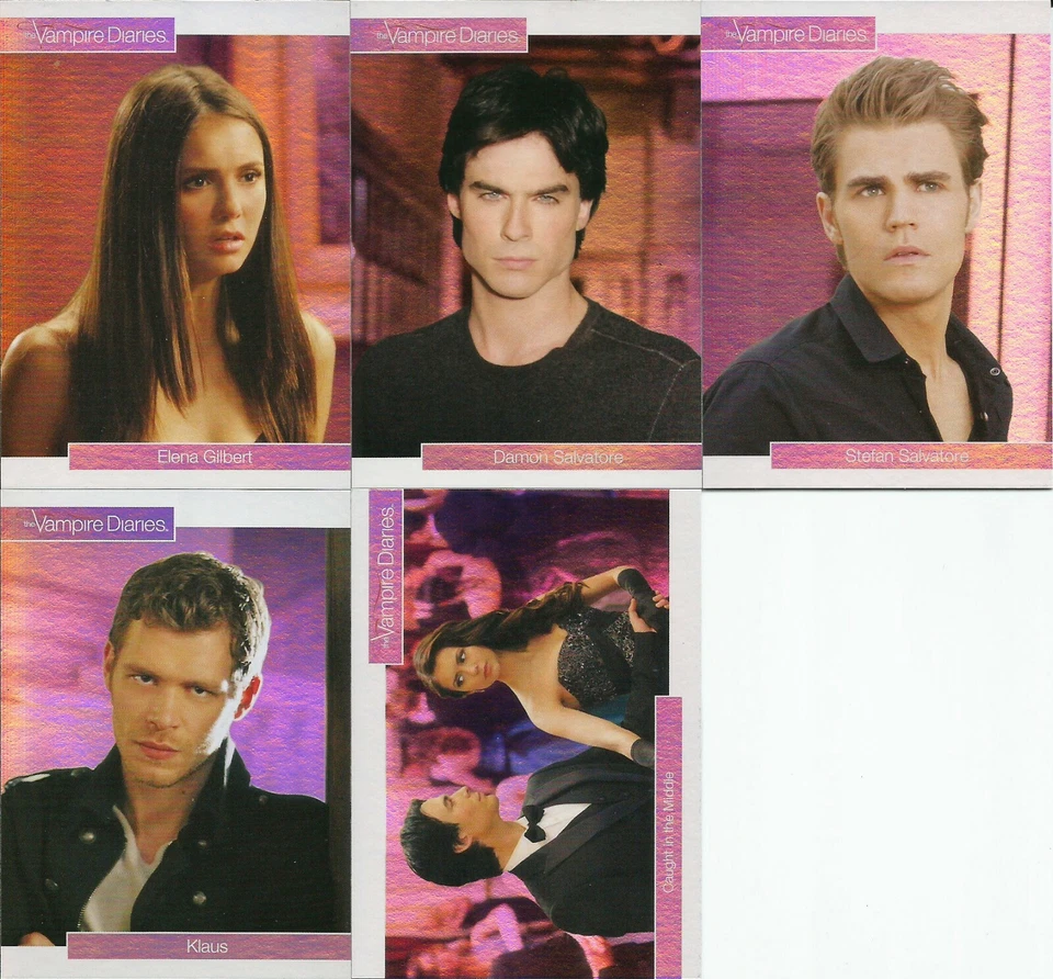 Vampire Diaries Season 3 (2014) ~ MYSTIC FALLS 5-Card Foil Insert Set NV-01~05 - Image 1 of 1