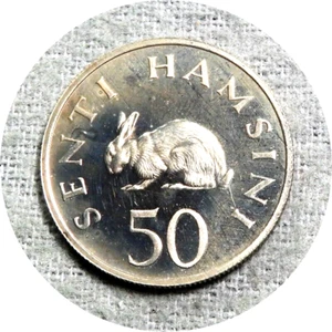elf Tanzania 50 Senti 1966 Rabbit Proof only 5,500 minted - Picture 1 of 2