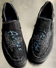 AVIREX CANVAS SLIP-ON ATHLETIC SNEAKERS BLACK/ROYAL BLUE MENS SIZE 10.5
