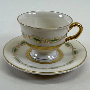 Pickard China Hand Decorated Demitasse Teacup & Saucer Gold Accent - Picture 1 of 9
