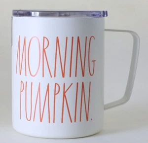 Rae Dunn Morning Pumpkin Insulated Stainless Steel Coffee Travel Mug With Lid - Picture 1 of 2