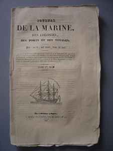 JOURNAL de la Marine des Colonies des Ports et des Voyages Numéro 2 de 1833 - Picture 1 of 2