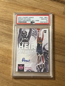 Bones Hyland - 2021-22 Court Kings Heir Apparent Auto Pink SP 7/8 Rookie PSA 10 - Picture 1 of 2
