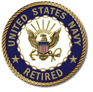 Navy Retired Medallion for Box Cremation Urn/Flag Case - 2 Inch Diameter - Picture 1 of 1