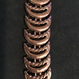 Ausgefallenes silberfarbenes Gliederarmband 8 Zoll 60er Jahre - Bild 1 von 5