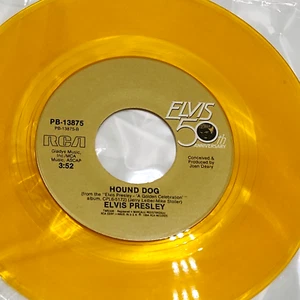 Elvis : Baby Let's Play House / Hound Dog 45 Rpm record Album yellow No sleeve - Picture 1 of 13