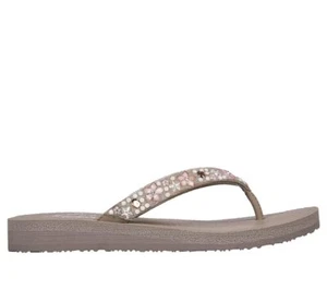 Skechers Women's Meditation-Dancing Daisy Flip-Flop, Taupe, 8 - Picture 1 of 7