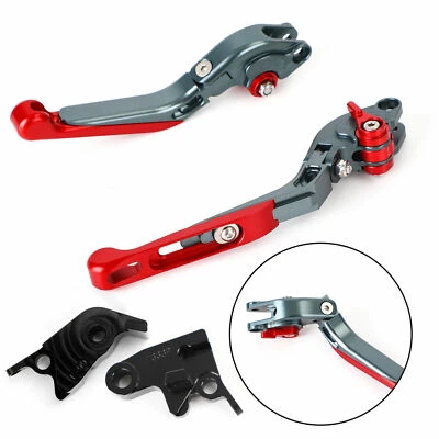 Red Adjustable Extendable Brake & Clutch Lever for Speed Triple R 1200 Scrambler Foto 1 de 4