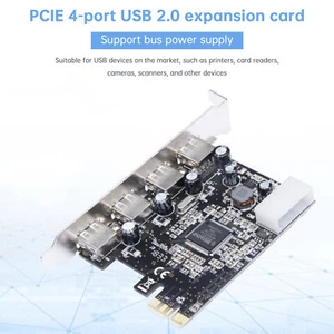 HUB 2.0 PCIE to USB 2.0 Expansion Card Moschip Adapter Card 4PIN Power Supply AU - Picture 1 of 15