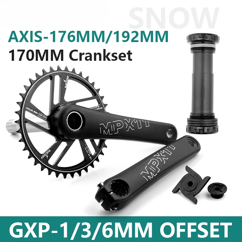 170mm Snow Bike Crankset  30/32/34/36/38/40/42T Chainring 100/120MM with BB - Image 1 of 4