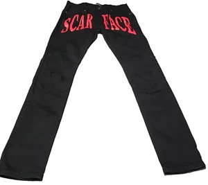 Scarface x Reason Jeans Mens 34W 31L Black Denim Designer Limited Collab Pants - Picture 1 of 11