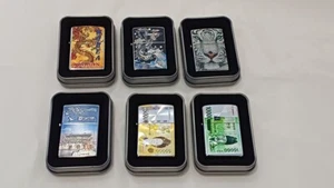 Set of 6 Korean engraving Animals, Landmarks, Currency Design metal Lighters - Picture 1 of 11