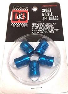 5x  BLUE SPORT NOZZLE CAR WHEEL TIRE RIMS VALVES DUST STEMS AIR CAPS 5704B - Picture 1 of 2