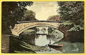 Postcard Cambridge England • King’s Bridge at King’s College • Rowboats - Picture 1 of 2