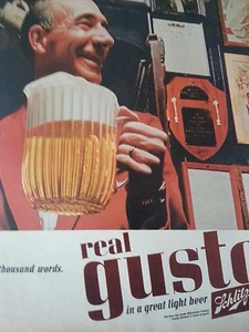 1968 Schlitz Beer Milwaukee famosa jarra de sabor real anuncio de mil palabras - Imagen 1 de 1
