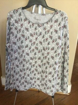 Camisa para dormir pijama Croft & Barrow (pingüinos) talla grande NUEVA Foto 1 de 3