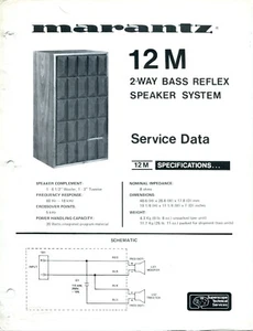 Vintage Marantz Model 12M 2-Wege Bassreflex Lautsprechersystem Service Manual - Bild 1 von 1