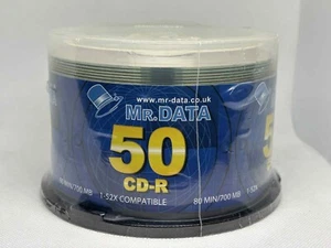 Mr. Data 50 Silver CD-R Compatible CD Recordable 80min / 700mb 1-52X - Afbeelding 1 van 5