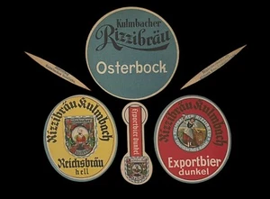 uralte Bieretiketten Rizzibräu Kulmbach Original Reichsbräu Bier Etikette - Picture 1 of 5