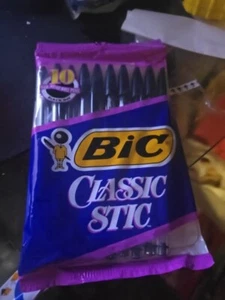 NUEVO BOLÍGRAFO VINTAGE 1991 RETRO BI CLÁSICO STIC NEGRO, 10 PCK SELLADO HECHO EN EE. UU. - Imagen 1 de 1