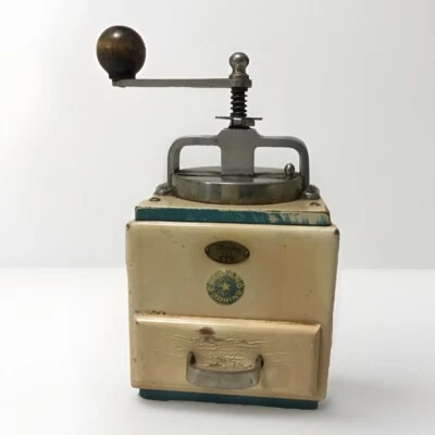 🌈 Antico vintage macinino da caffè TRE SPADE legno e metallo made in 🇮🇪 - Immagine 1 di 4