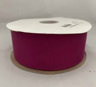 Grosgrain Ribbon, Solid, 2.25” wide, 50 yds, Festive Fuchsia, New - Image 1 of 3