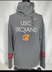 USC Trojans NIKE Dri-Fit Gray High Roll Neck Pullover Sweatshirt Women's MEDIUM - Picture 1 of 12