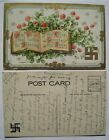 Symbole de bonne chance : croix gammée 2 vieilles cartes postales début 1900 ; une au dos de la Saint-Valentin