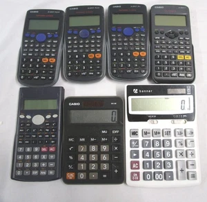Casio Scientific and Banner Basic Calculators Mixed Lot Bundle - Picture 1 of 6
