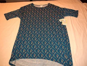 Lularoe Irma Tunic Shirt Women's Size Small S Abstract Green  NWT NEW - Picture 1 of 5