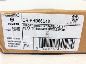 Ortronics OR-PHD66U48 48-Port Clarity Cat6 Patchpanel, Six-Port Module, Neu! - Bild 1 von 7