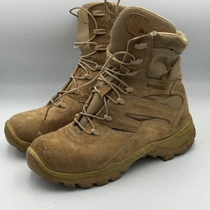 Bates E01450 Boots Mens Size 9.5 Tan Military Tactical Vibram Sole Suede Leather - Picture 1 of 12