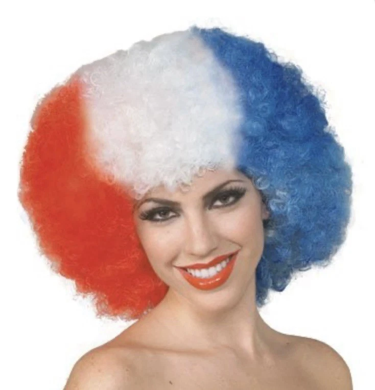 Red White & Blue Afro Wig - Image 1 of 1