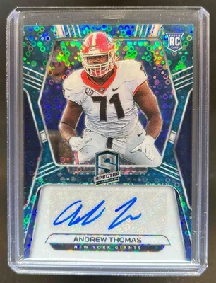 2020 Panini Spectra Andrew Thomas Rookie Auto Neon Blue Rookie #42/75 Giants - Image 1 of 2