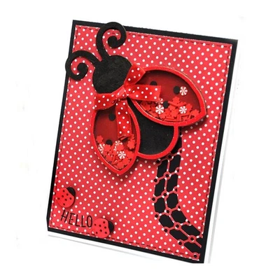 Cute Ladybug Shaker Metal Cutting Dies Stencil DIY Scrapbooking Album Template - Image 1 of 4