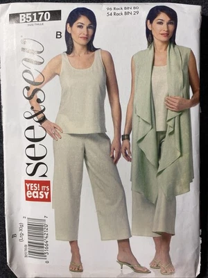 Shirt & Pants Women’s Sewing Pattern Size L-XL See & Sew 5170 - Image 1 of 4