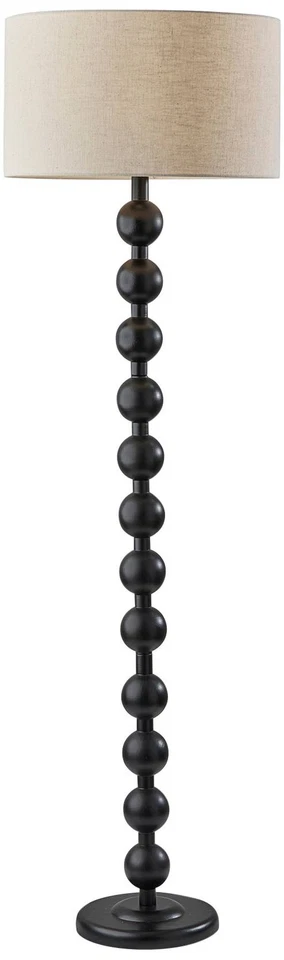 Lámpara de pie de madera con bolas apiladas negras Orchard Foto 1 de 1