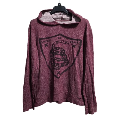 On The Byas Burgundy Hoodie Snake Liberty or Death Size L - Image 1 of 4