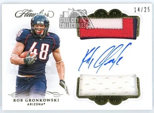 Rob Gronkowski 2020 Panini Flawless Collegiate Dual Patch Auto Card #22 14/25 - Picture 1 of 2